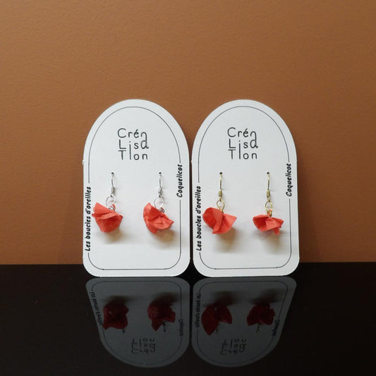 Boucles d'oreilles coquelicot