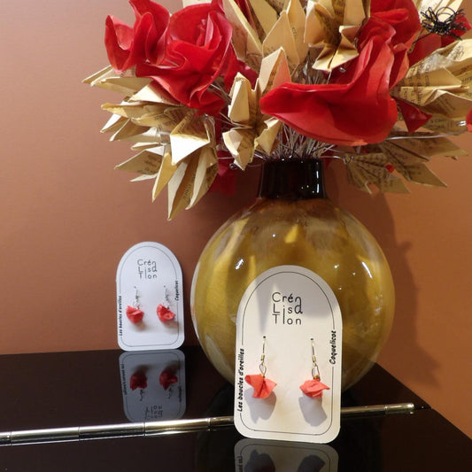 Boucles d'oreilles coquelicot