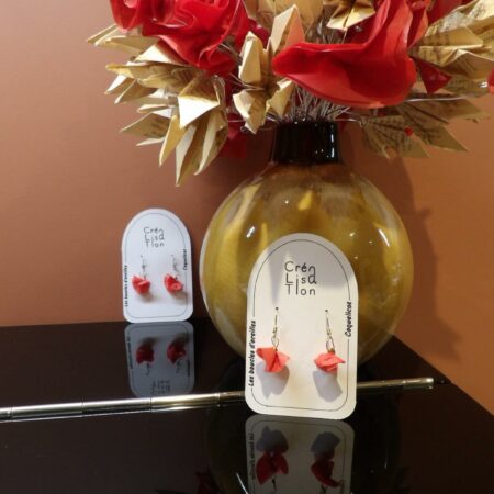 Boucles d'oreilles coquelicot