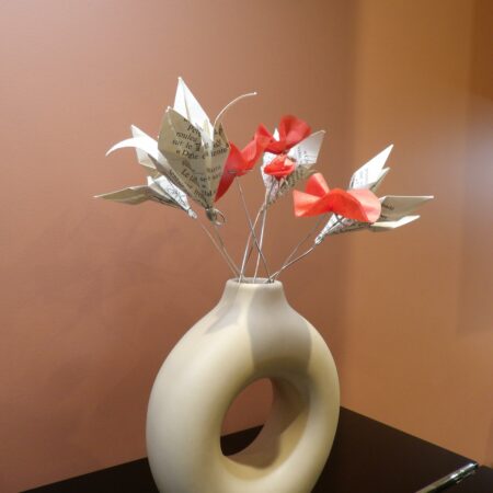 Bouquet fleurs de lys et coquelicots